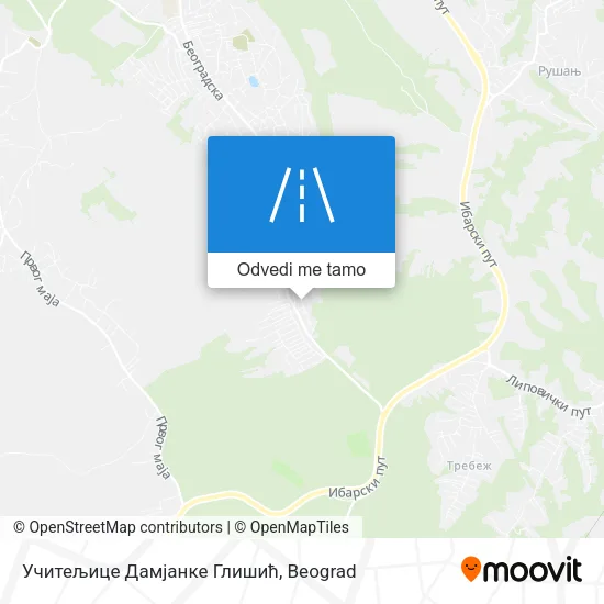 Учитељице Дамјанке Глишић mapa