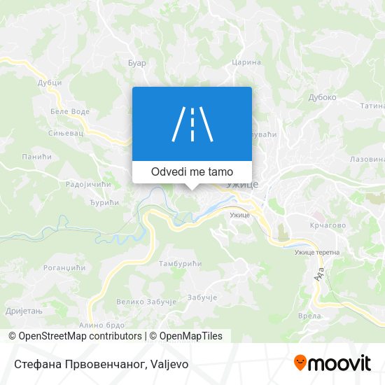 Стефана Првовенчаног mapa