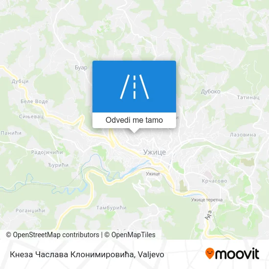 Кнеза Часлава Клонимировића mapa