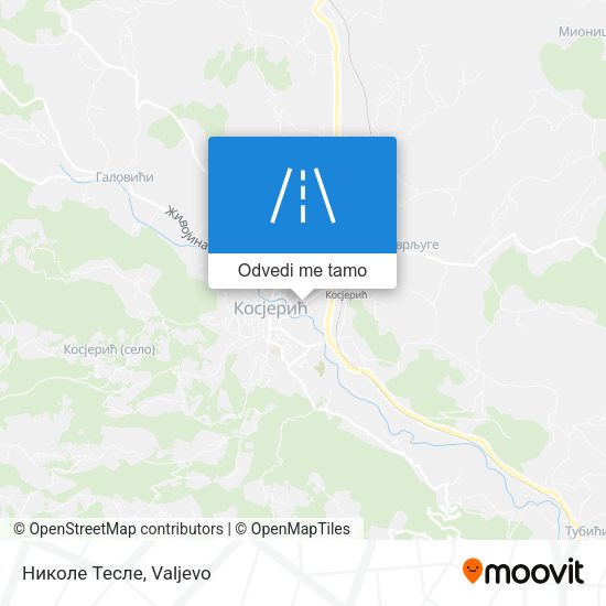 Николе Тесле mapa