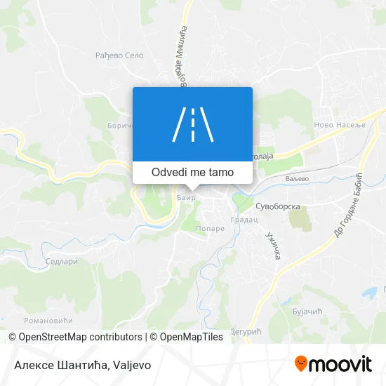 Алексе Шантића mapa