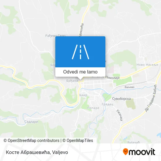 Косте Абрашевића mapa