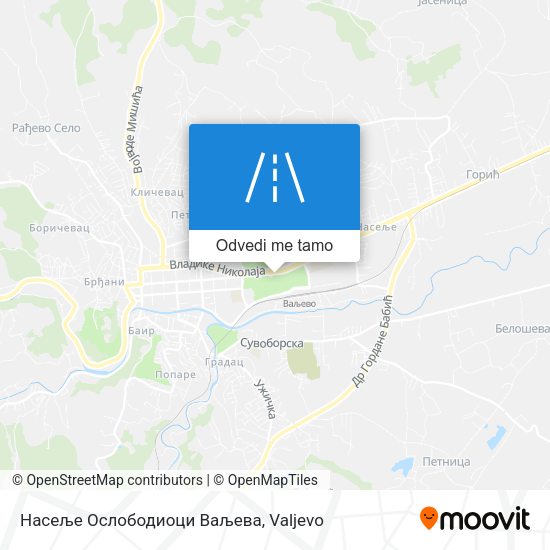 Насеље Ослободиоци Ваљева mapa
