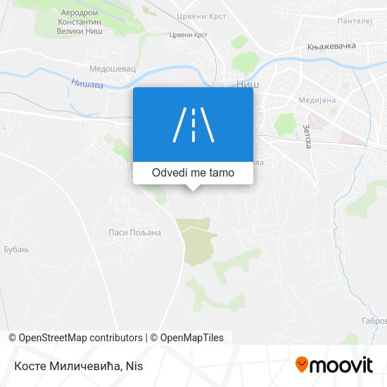 Косте Миличевића mapa