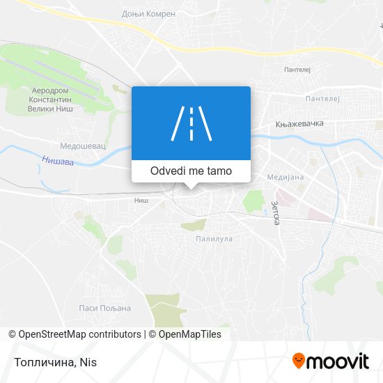 Топличина mapa
