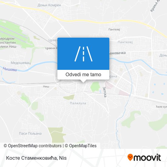 Косте Стаменковића mapa