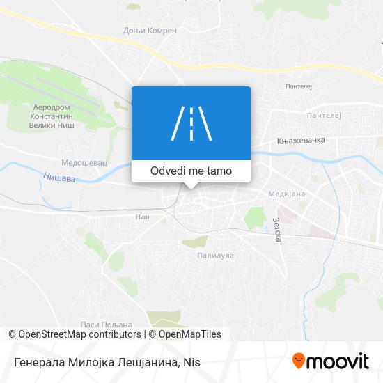 Генерала Милојка Лешјанина mapa