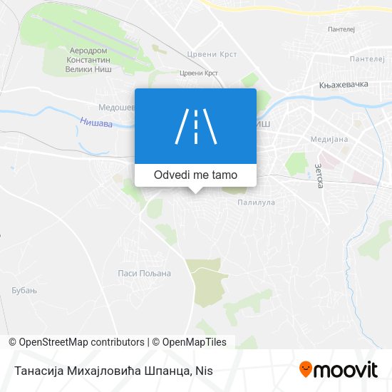 Танасија Михајловића Шпанца mapa