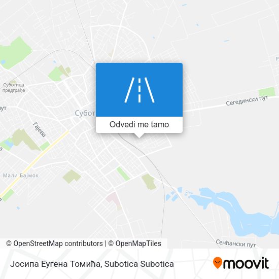 Јосипа Еугена Томића mapa