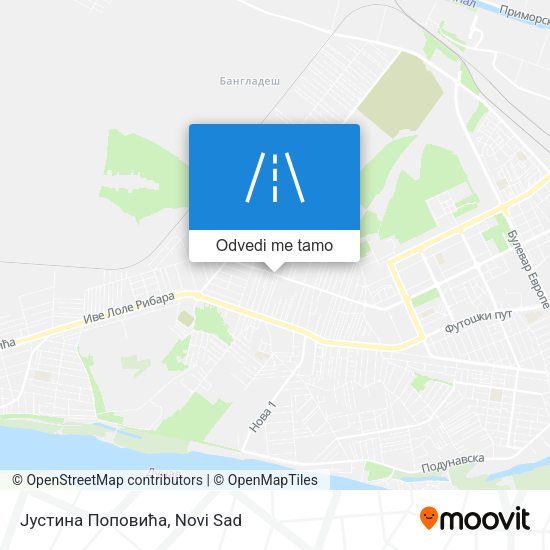 Јустина Поповића mapa