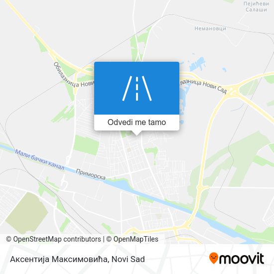 Аксентија Максимовића mapa