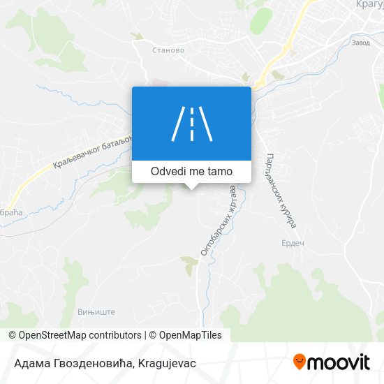 Адама Гвозденовића mapa