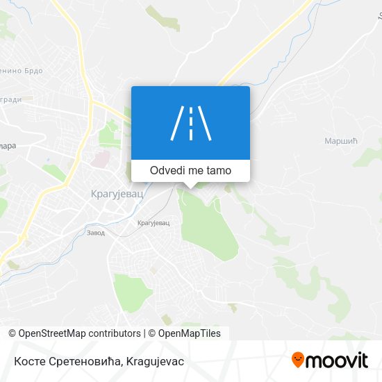 Косте Сретеновића mapa