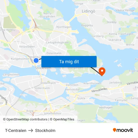 T-Centralen to Stockholm map