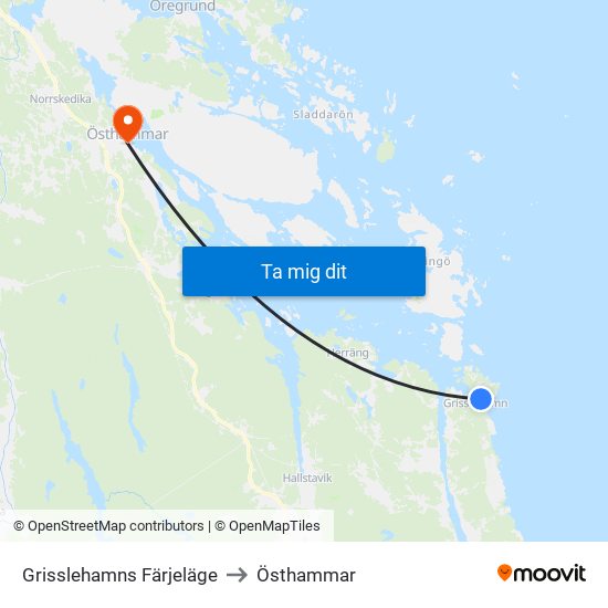 Grisslehamns Färjeläge to Östhammar map