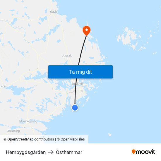 Hembygdsgården to Östhammar map