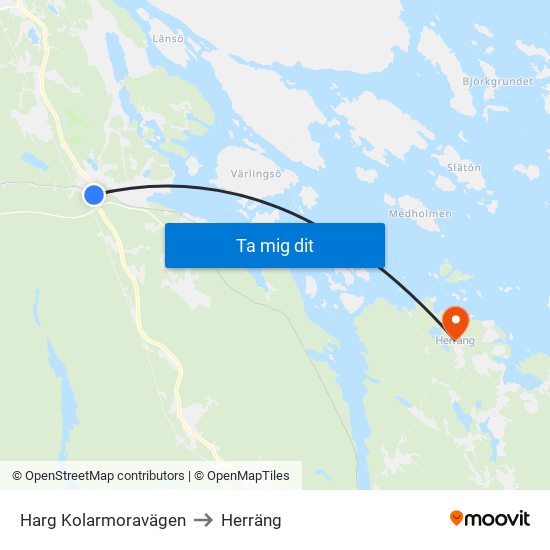 Harg Kolarmoravägen to Herräng map