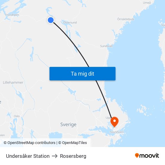 Undersåker Station to Rosersberg map