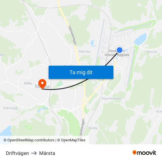 Driftvägen to Märsta map