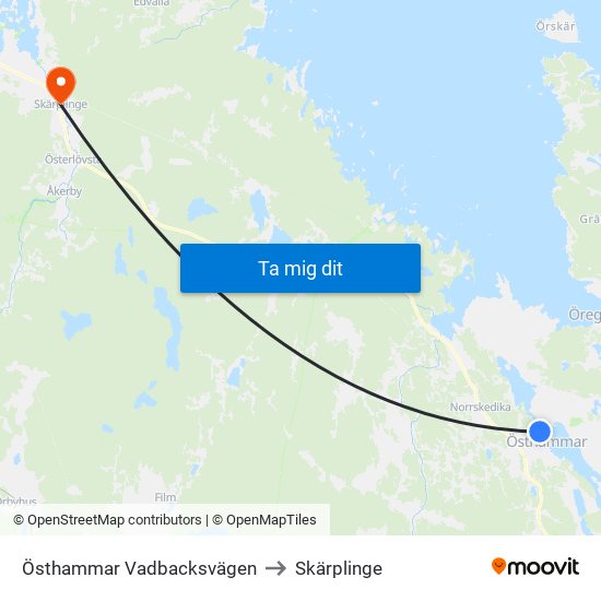 Östhammar Vadbacksvägen to Skärplinge map