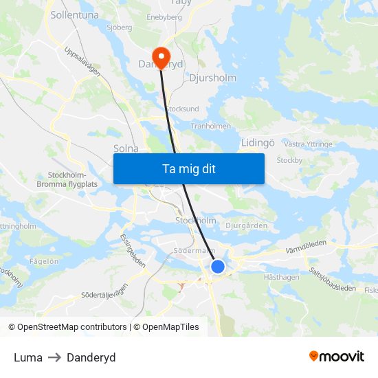 Luma to Danderyd map