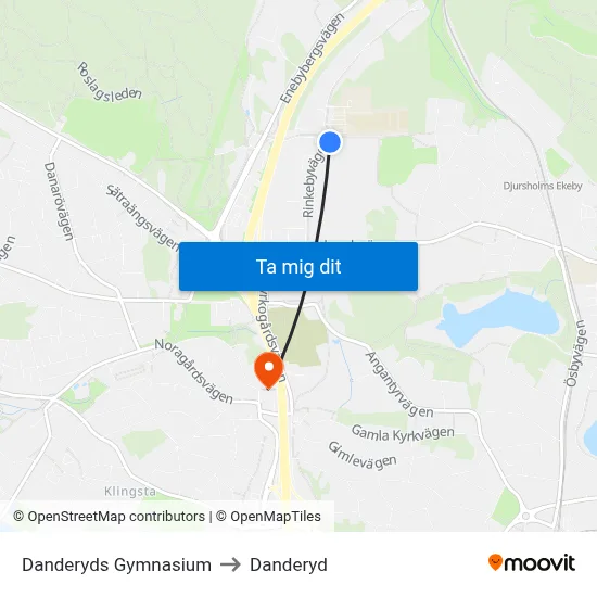 Danderyds Gymnasium to Danderyd map