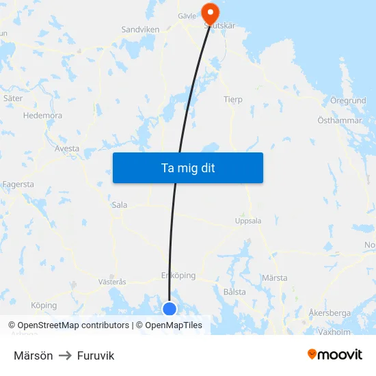Märsön to Furuvik map