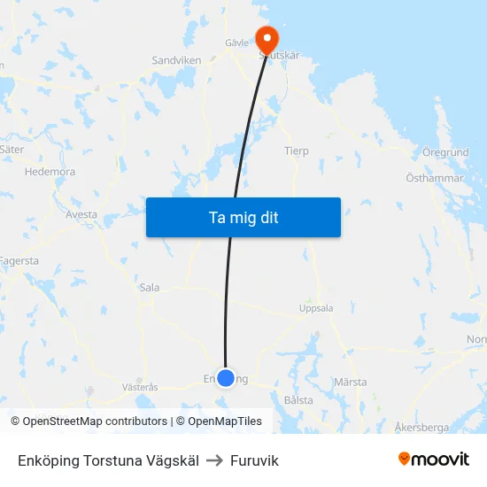 Enköping Torstuna Vägskäl to Furuvik map