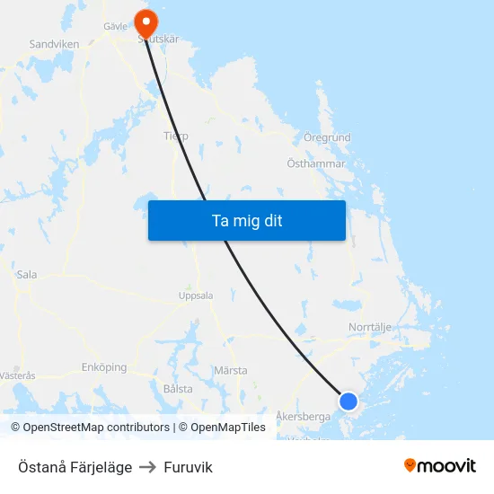 Östanå Färjeläge to Furuvik map