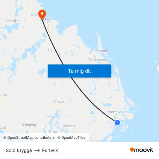 Solö Brygga to Furuvik map