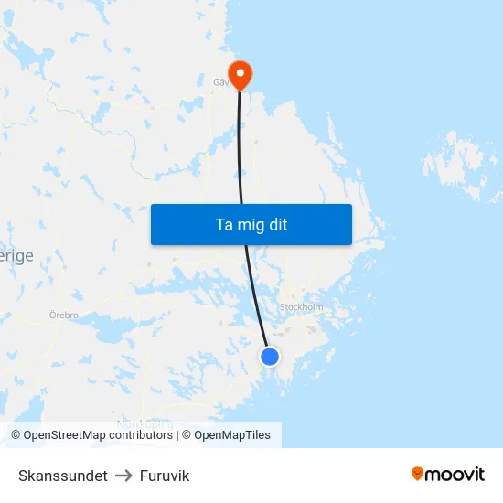 Skanssundet to Furuvik map