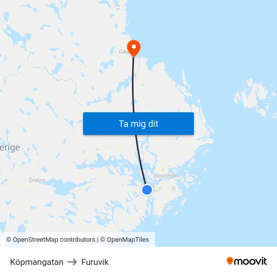Köpmangatan to Furuvik map