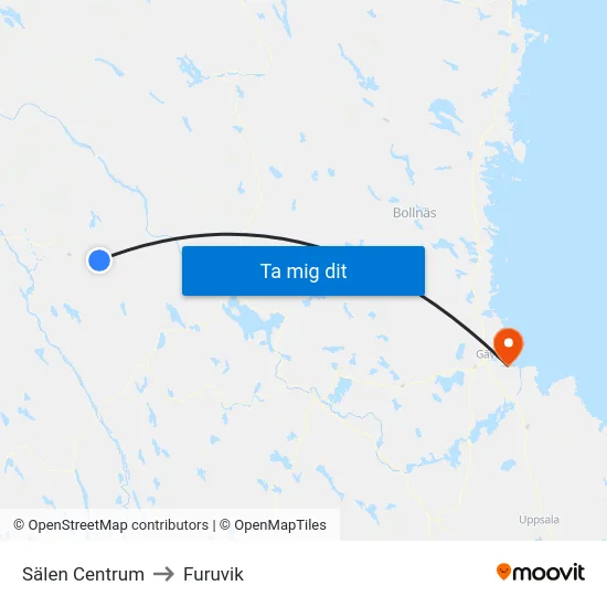 Sälen Centrum to Furuvik map