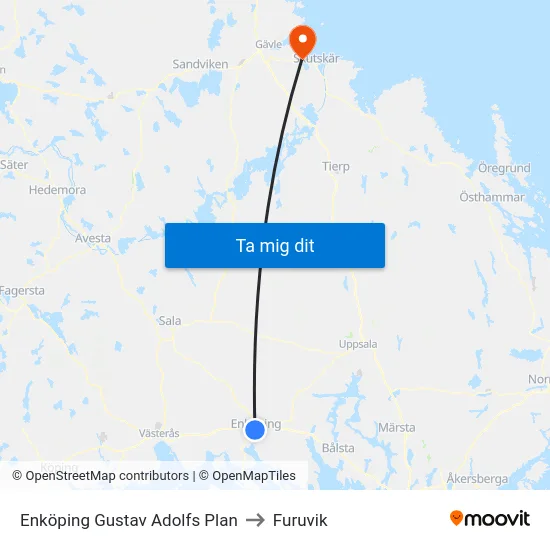Enköping Gustav Adolfs Plan to Furuvik map