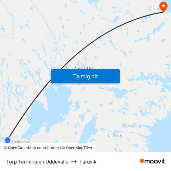 Torp Terminalen Uddevalla to Furuvik map