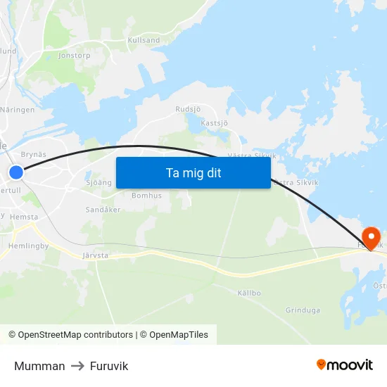 Mumman to Furuvik map
