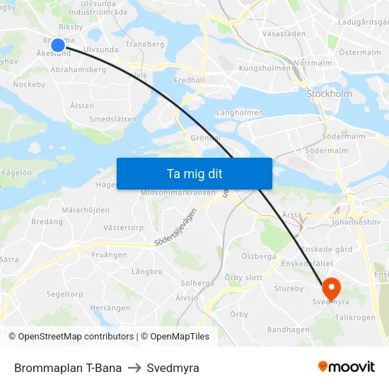 Brommaplan T-Bana to Svedmyra map