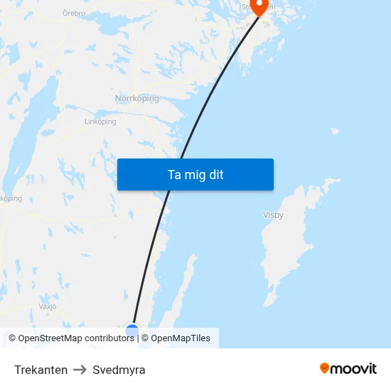 Trekanten to Svedmyra map