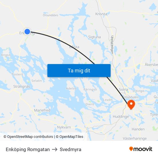 Enköping Romgatan to Svedmyra map