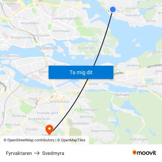 Fyrvaktaren to Svedmyra map