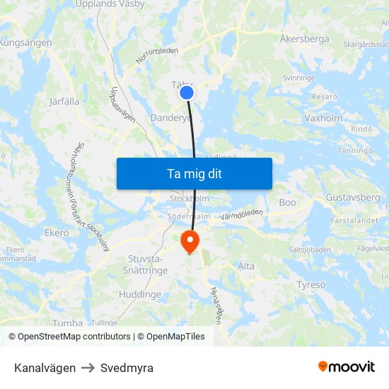 Kanalvägen to Svedmyra map