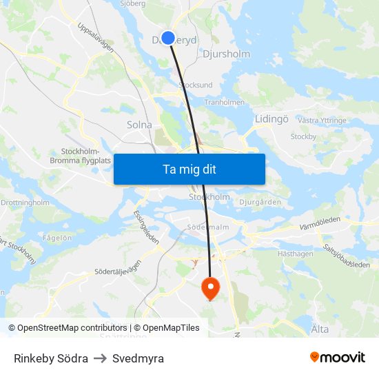 Rinkeby Södra to Svedmyra map