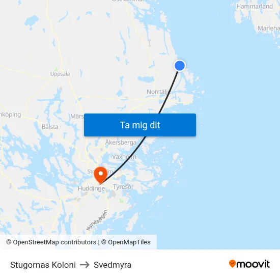 Stugornas Koloni to Svedmyra map