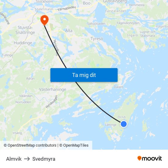 Almvik to Svedmyra map