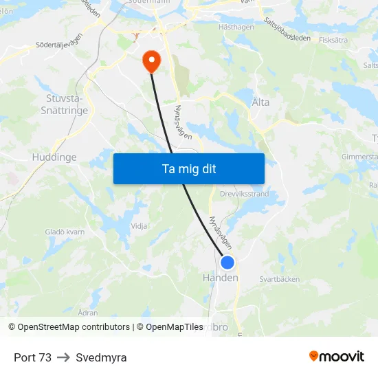 Port 73 to Svedmyra map