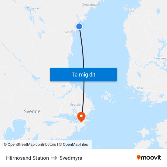 Härnösand Station to Svedmyra map