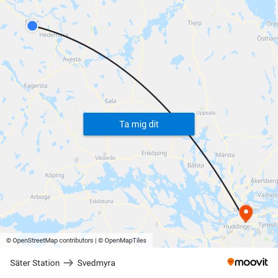 Säter Station to Svedmyra map