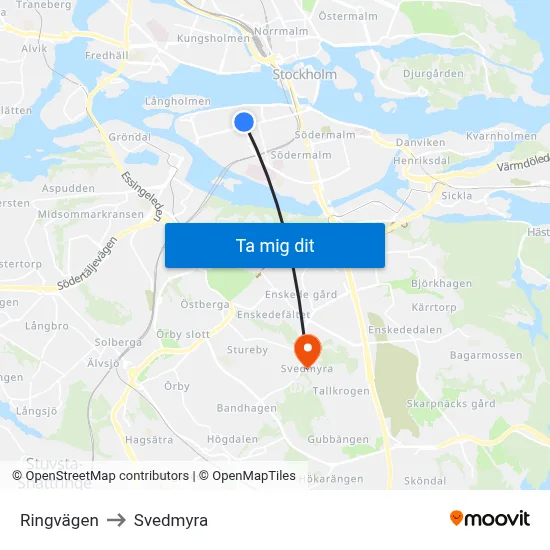Ringvägen to Svedmyra map