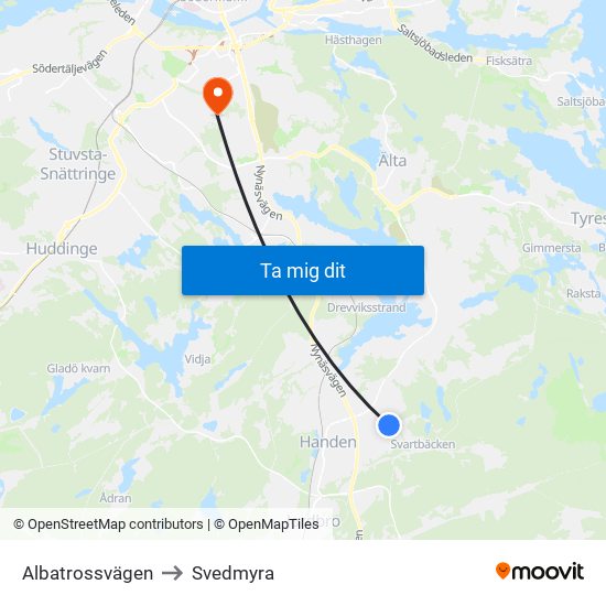 Albatrossvägen to Svedmyra map