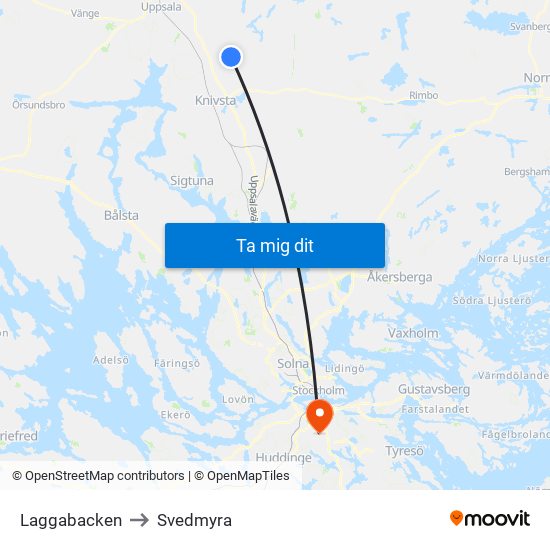 Laggabacken to Svedmyra map